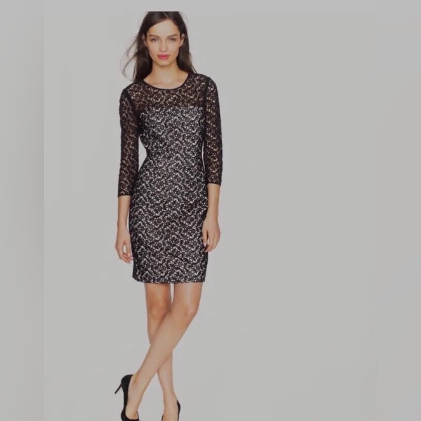 J. Crew Collection Black Lace Dress